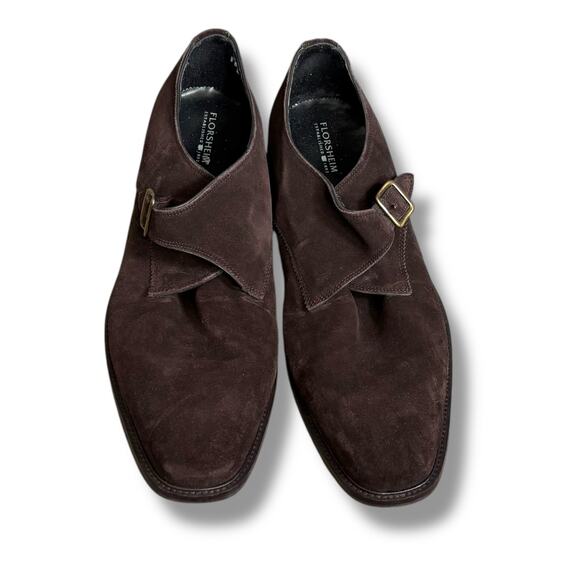 Mens Florsheim Brown Suede Monk Strap Classic Dress Shoes Estimated Size 13 main image 9